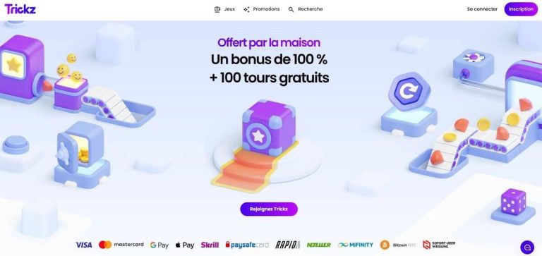 Trickz Casino page accueil
